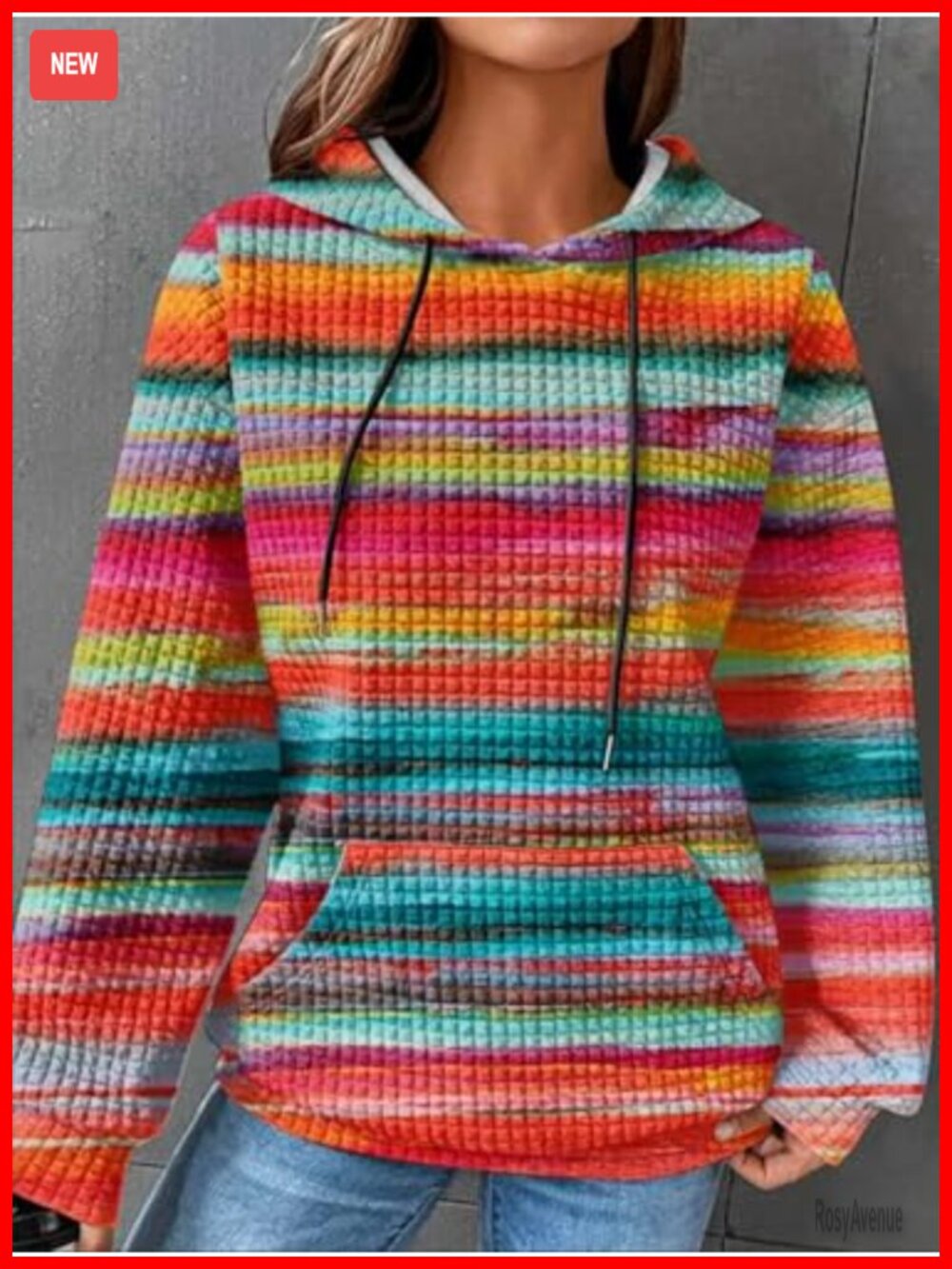Plus Size Casual Loose Fit Slightly Stretchy Hoodie with Pockets